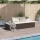  barna polyrattan kerti ágy 195 x 60 cm