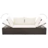  barna polyrattan kerti ágy 195 x 60 cm