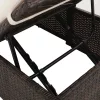  barna polyrattan kerti ágy 195 x 60 cm
