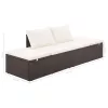  barna polyrattan kerti ágy 195 x 60 cm