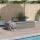  szürke polyrattan kerti ágy 195 x 60 cm