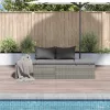  szürke polyrattan kerti ágy 195 x 60 cm