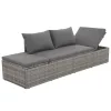  szürke polyrattan kerti ágy 195 x 60 cm