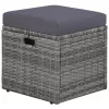  4-részes szürke polyrattan kerti bútorszett párnákkal