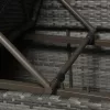  4-részes szürke polyrattan kerti bútorszett párnákkal