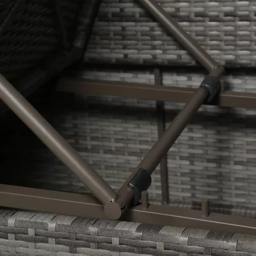  4-részes szürke polyrattan kerti bútorszett párnákkal