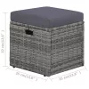  4-részes szürke polyrattan kerti bútorszett párnákkal