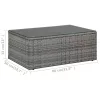  4-részes szürke polyrattan kerti bútorszett párnákkal
