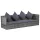  szürke polyrattan kerti ágy 200 x 60 cm