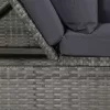  szürke polyrattan kerti ágy 200 x 60 cm