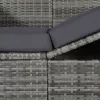  szürke polyrattan napellenzős kerti ágy 205 x 62 cm