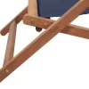  kék összecsukható szövetkárpitos, favázas strandszék