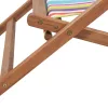  többszínű összecsukható szövetkárpitos, favázas strandszék