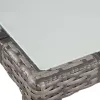  5-részes szürke kültéri polyrattan étkezőszett párnákkal