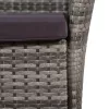  5-részes szürke kültéri polyrattan étkezőszett párnákkal
