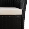  7 részes fekete és barna kültéri polyrattan étkezőgarnitúra