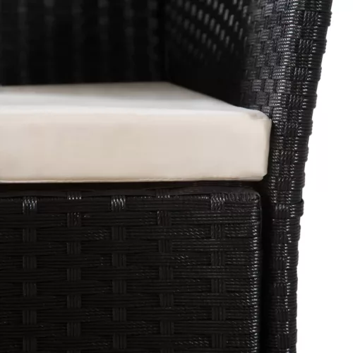  7 részes fekete és barna kültéri polyrattan étkezőgarnitúra