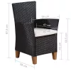  7 részes fekete és barna kültéri polyrattan étkezőgarnitúra