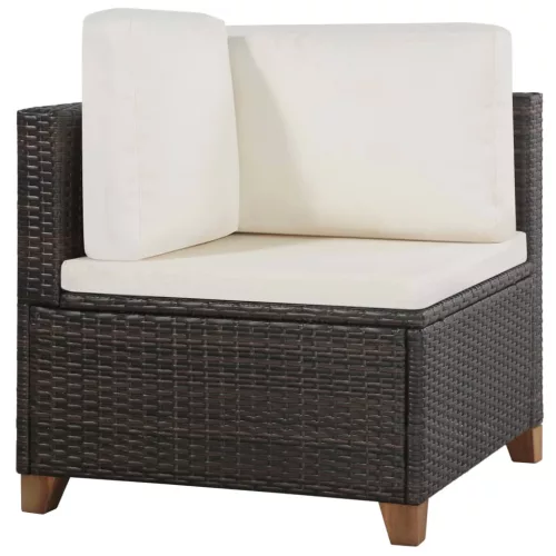  4 részes barna polyrattan kerti ülőgarnitúra párnával