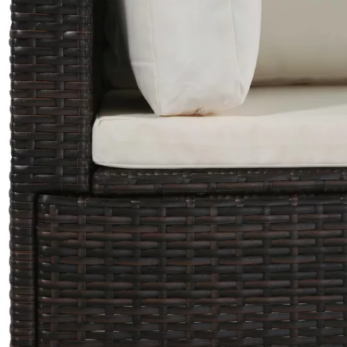  4 részes barna polyrattan kerti ülőgarnitúra párnával