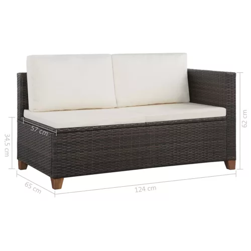  4 részes barna polyrattan kerti ülőgarnitúra párnával