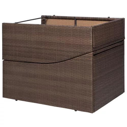  barna polyrattan napozóágy párnával