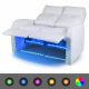 VID Kétszemélyes kanapé LED fénnyel, dönthető támlával  "V1" fehér