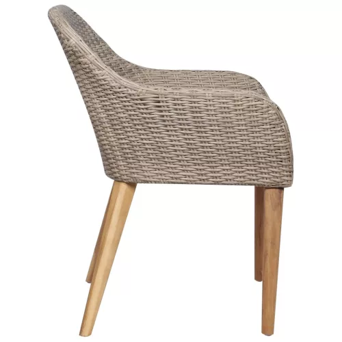  2 db barna polyrattan kültéri szék párnával 