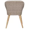  2 db barna polyrattan kültéri szék párnával 