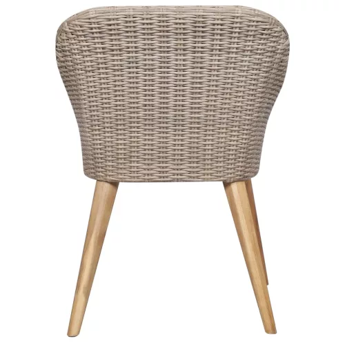  2 db barna polyrattan kültéri szék párnával 