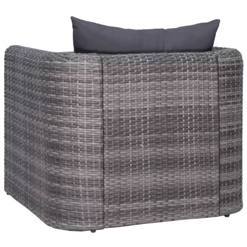  szürke polyrattan kerti szék hát- és ülőpárnával