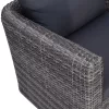  szürke polyrattan kerti szék hát- és ülőpárnával