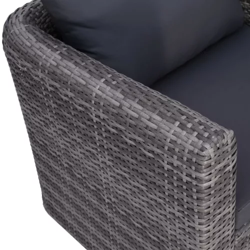  szürke polyrattan kerti szék hát- és ülőpárnával
