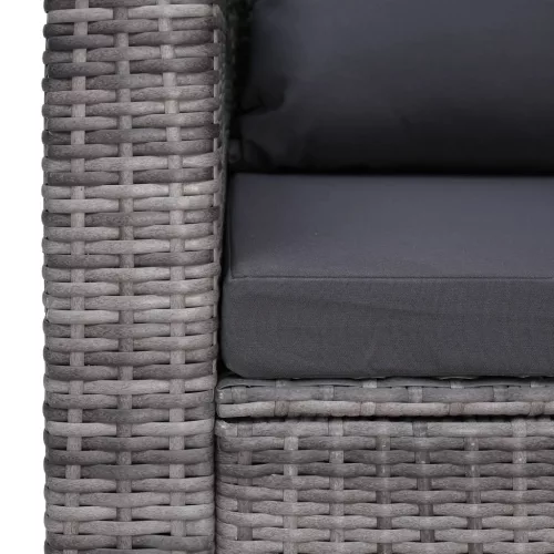  szürke polyrattan kerti szék hát- és ülőpárnával