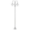  fehér 3-égős alumínium kerti állólámpa, E27, 220 cm
