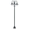  sötétzöld 3-égős alumínium kerti állólámpa, E27, 220 cm