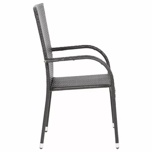  2 db barna polyrattan rakásolható kültéri szék