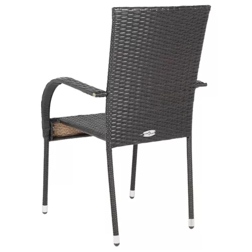  2 db barna polyrattan rakásolható kültéri szék