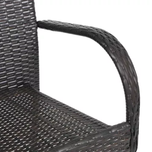  2 db barna polyrattan rakásolható kültéri szék