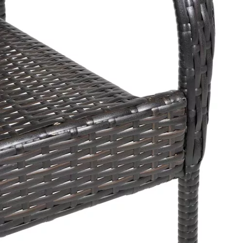  2 db barna polyrattan rakásolható kültéri szék
