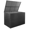  fekete polyrattan kerti tárolóláda 150 x 100 x 100 cm