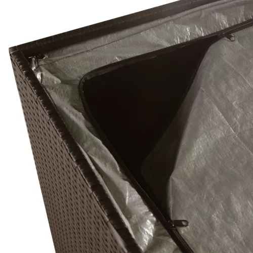  barna polyrattan kerti tárolóláda 150 x 100 x 100 cm