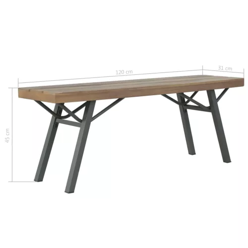  tömör akácfa kerti pad 120 cm