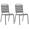  2 db szürke rakásolható acél kültéri szék