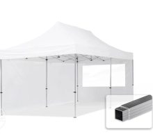   Professional összecsukható sátrak ECO 300 g/m2 ponyvával, alumínium szerkezettel, 2 oldalfallal - 3x6m fehér