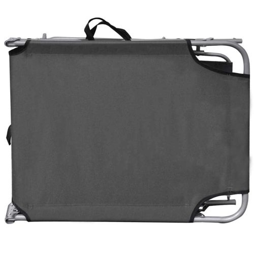  szürke összecsukható acél napozóágy napellenzővel