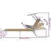  tópszínű összecsukható acél napozóágy napellenzővel