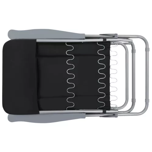  2 db fekete összecsukható kerti szék párnával 