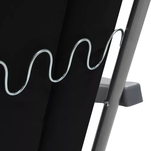  2 db fekete összecsukható kerti szék párnával 