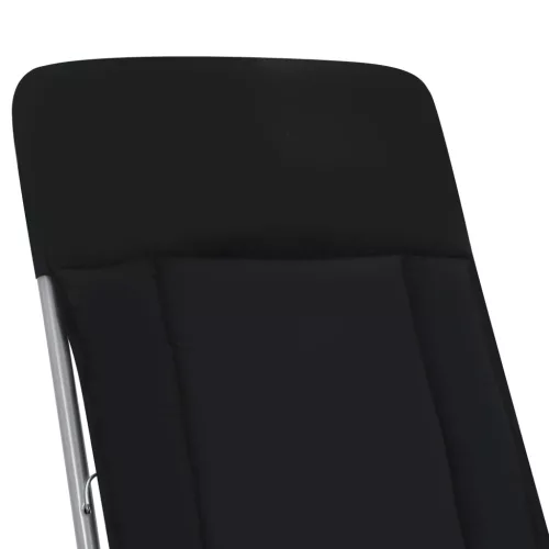  2 db fekete összecsukható kerti szék párnával 